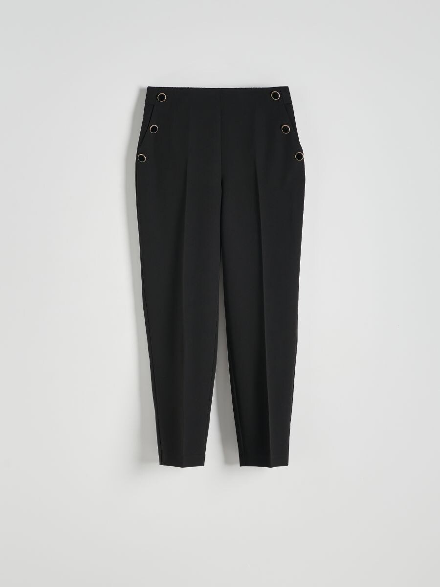 Cigarette trousers with buttons - black - RESERVED - 4