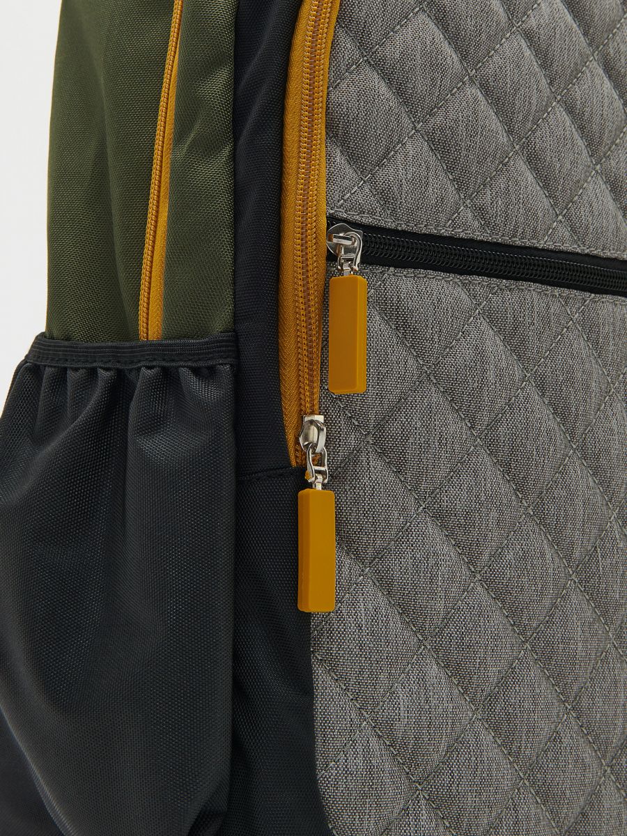 Multicoloured backpack - light olive - RESERVED - 3