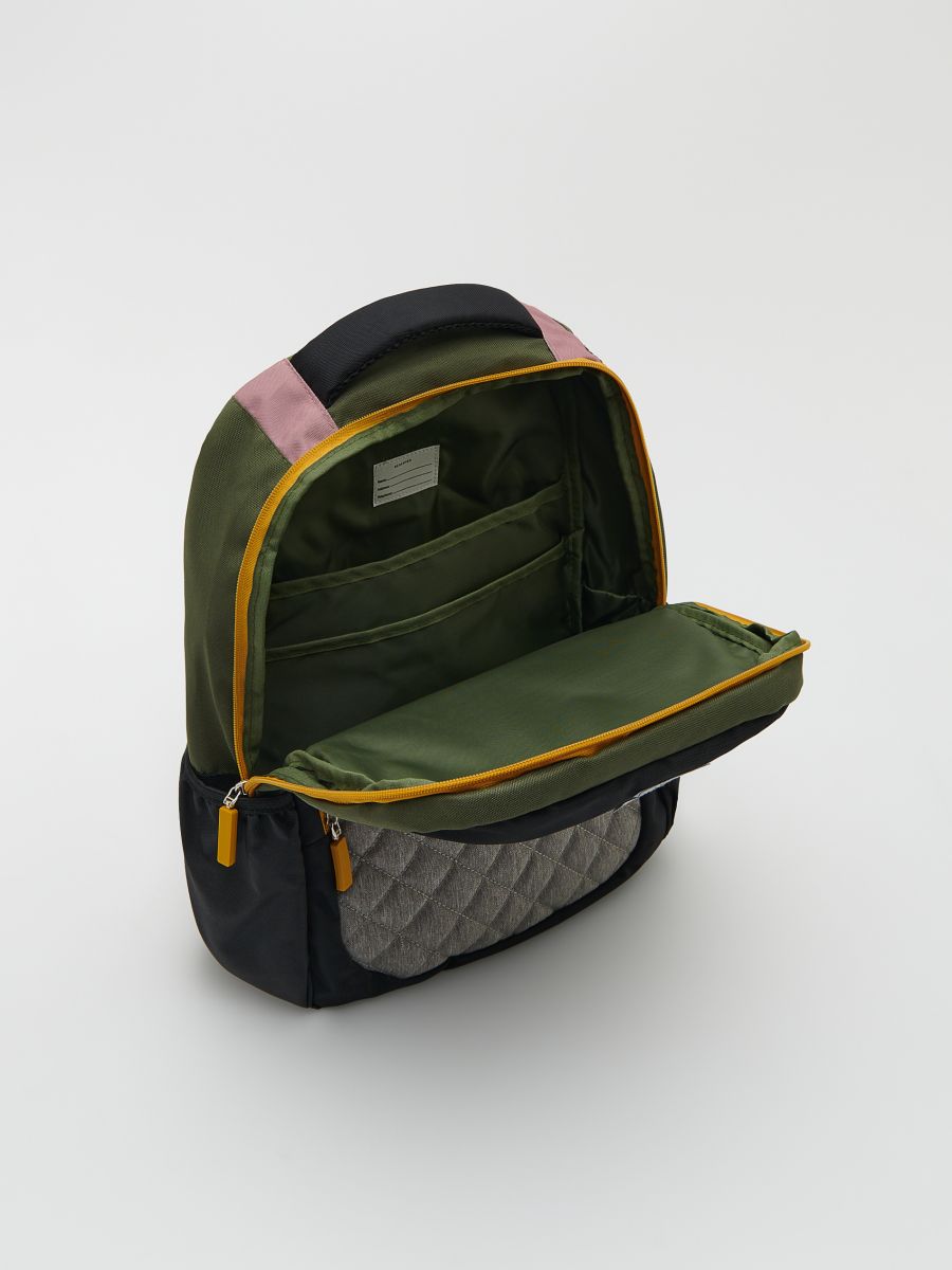 Multicoloured backpack - light olive - RESERVED - 5