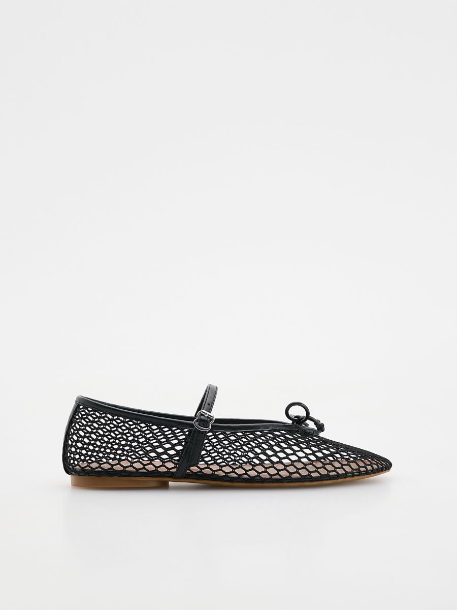 Mesh ballet flats with strap - black - RESERVED - 2