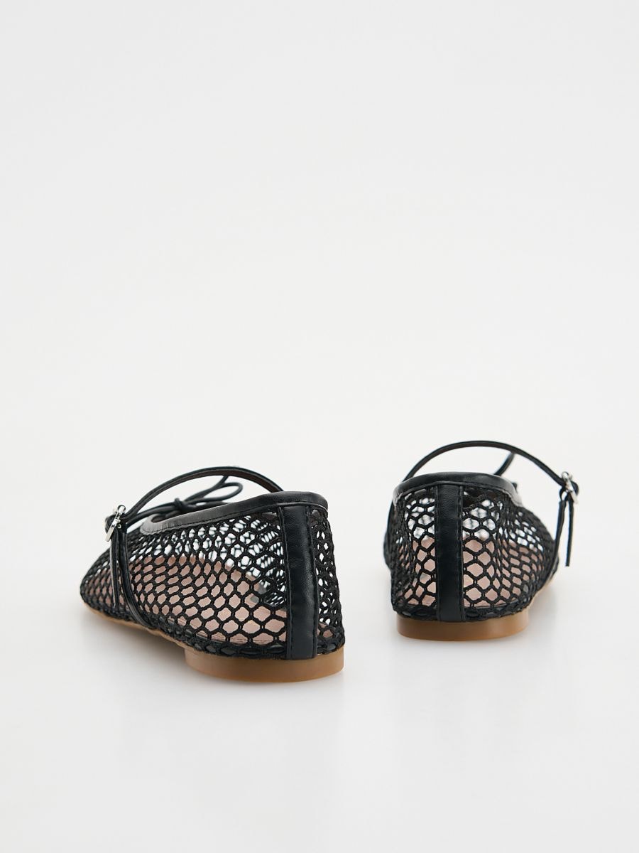Mesh ballet flats with strap - black - RESERVED - 3