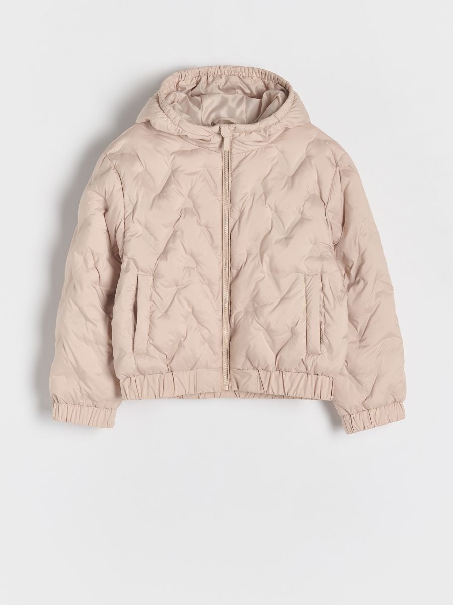 Quilted jacket with hood - beige - RESERVED - 3