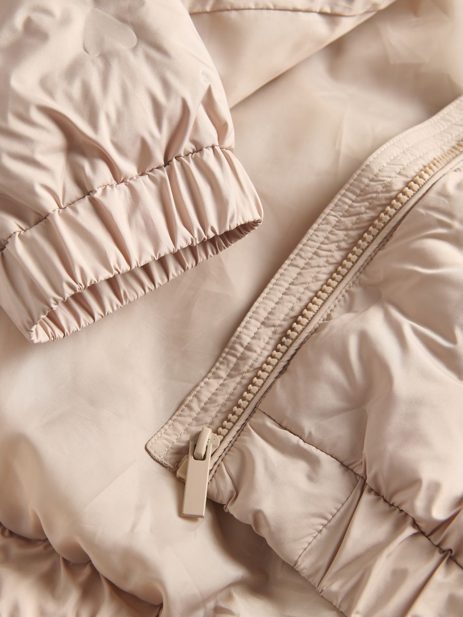 Quilted jacket with hood - beige - RESERVED - 4