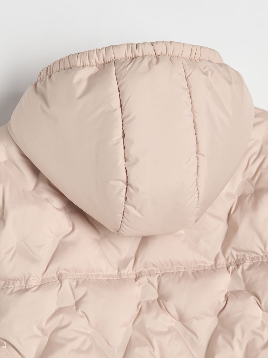 Quilted jacket with hood - beige - RESERVED - 5