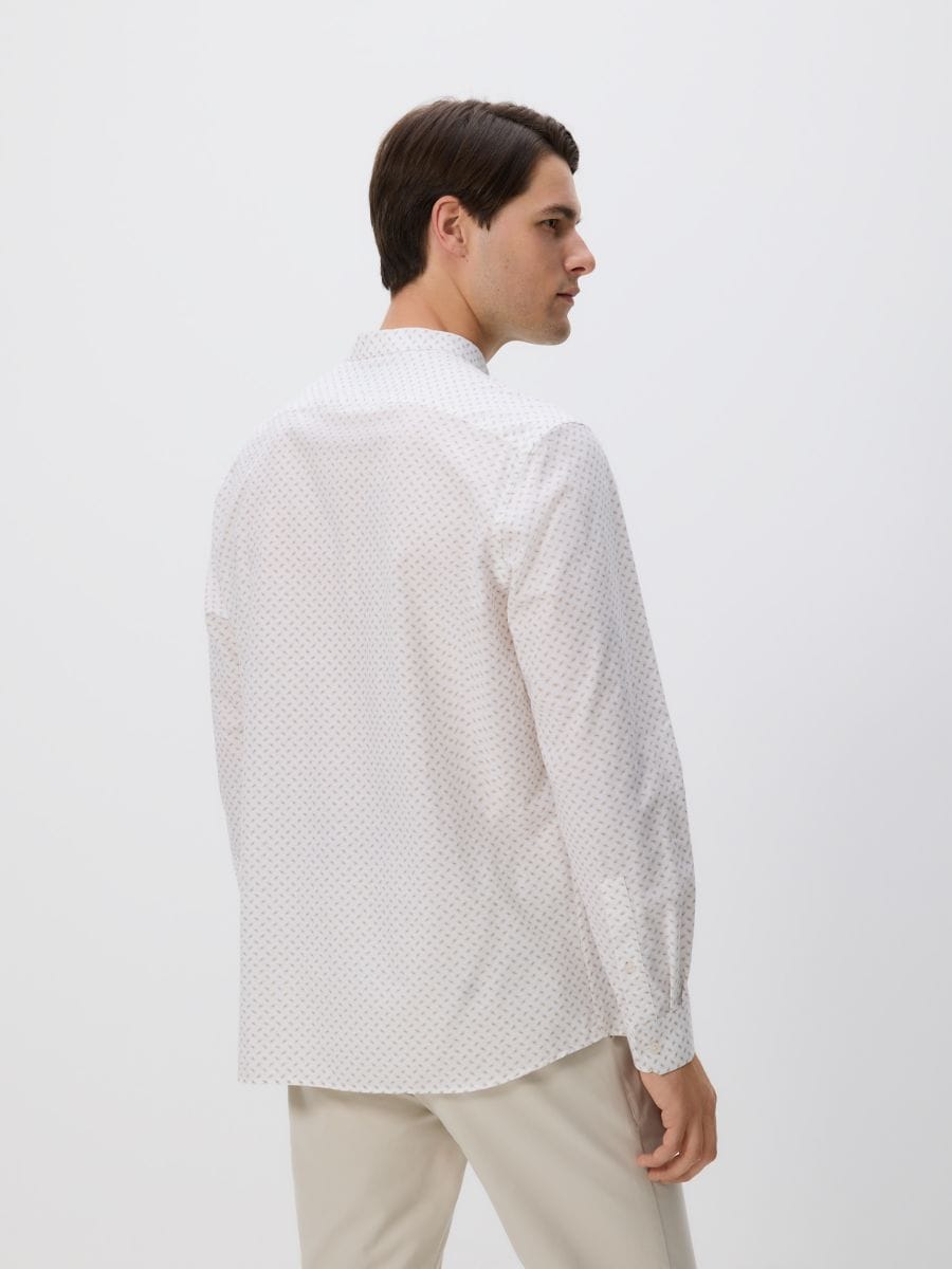Camicia regular fit in cotone egiziano - beige - RESERVED - 3
