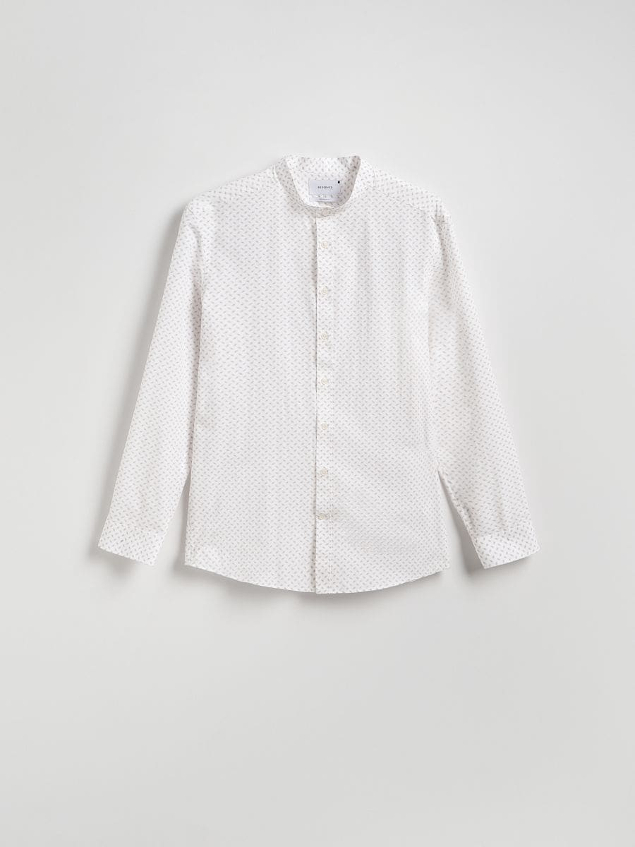 Camicia regular fit in cotone egiziano - beige - RESERVED - 4