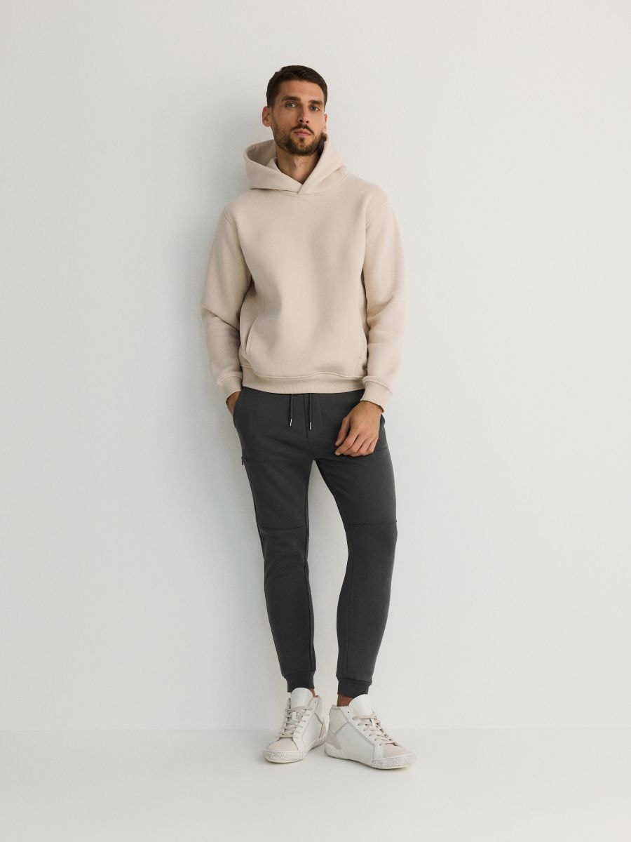 Jogger hlače slim - temno siva - RESERVED