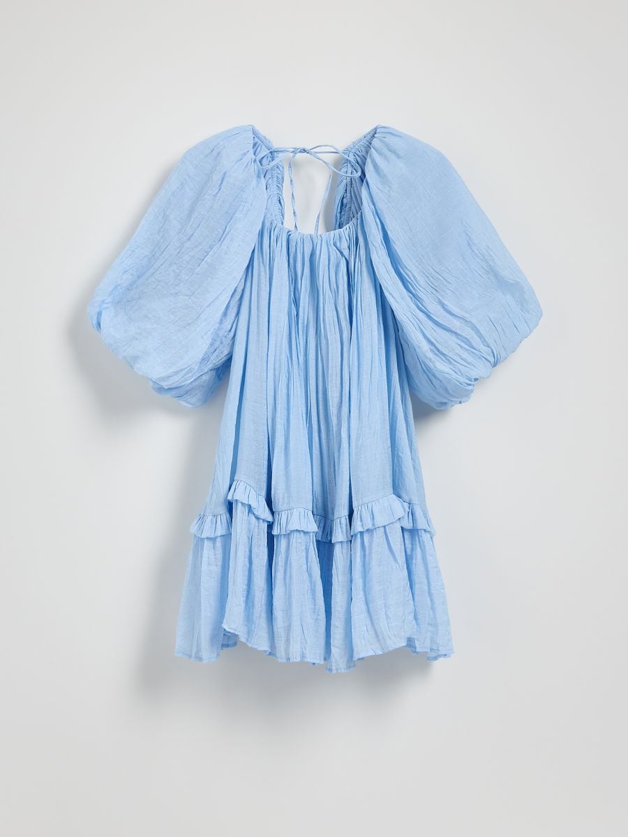 Sukienka mini z modalem Kolor jasnoniebieski - RESERVED