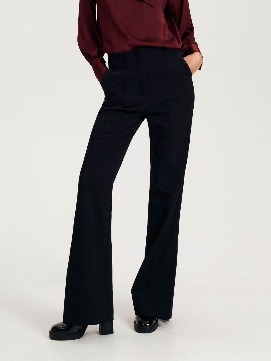 Flare trousers with stitching - black - RESERVED - 3
