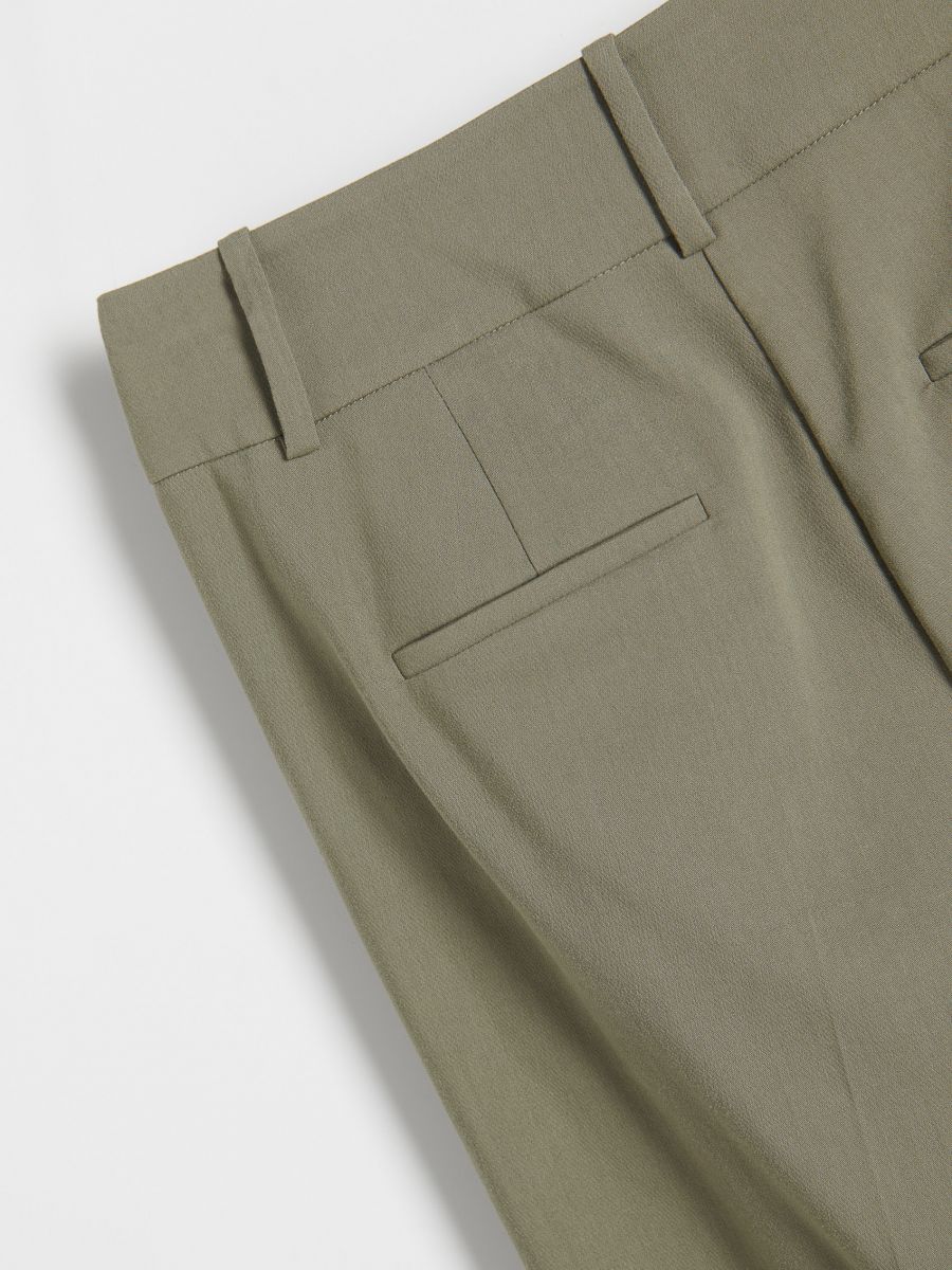 Flare trousers with rolled-up hems - green - RESERVED - 5