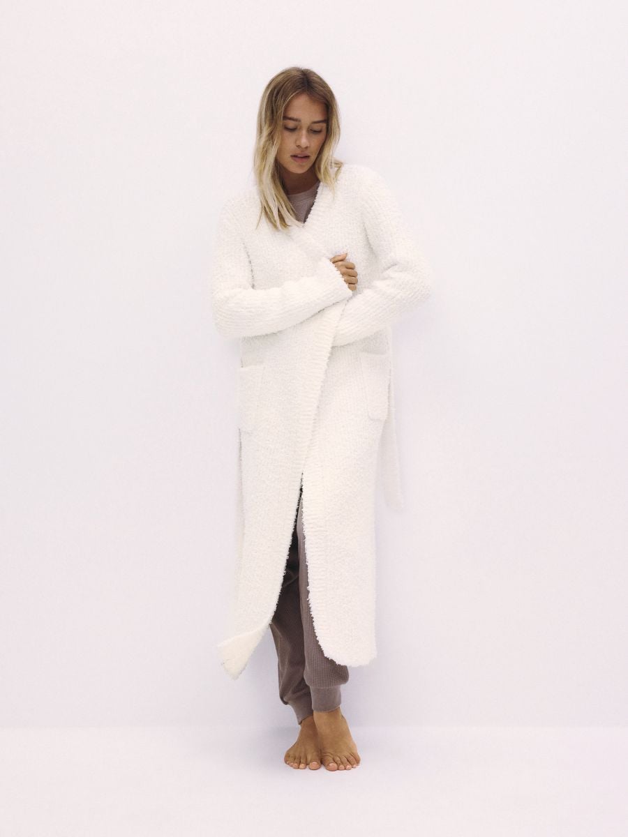 Soft robe with belt - cream - RESERVED - 2