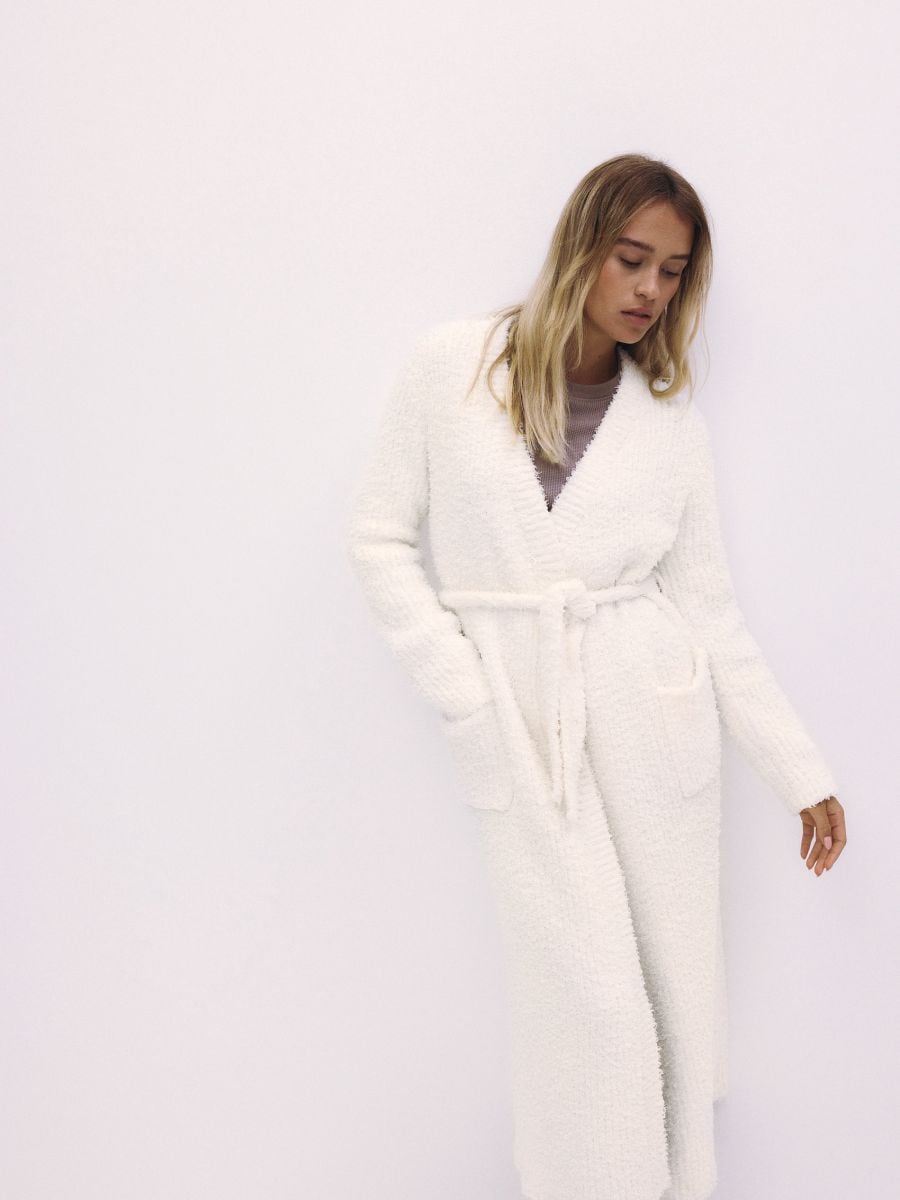 Soft robe with belt - cream - RESERVED - 3