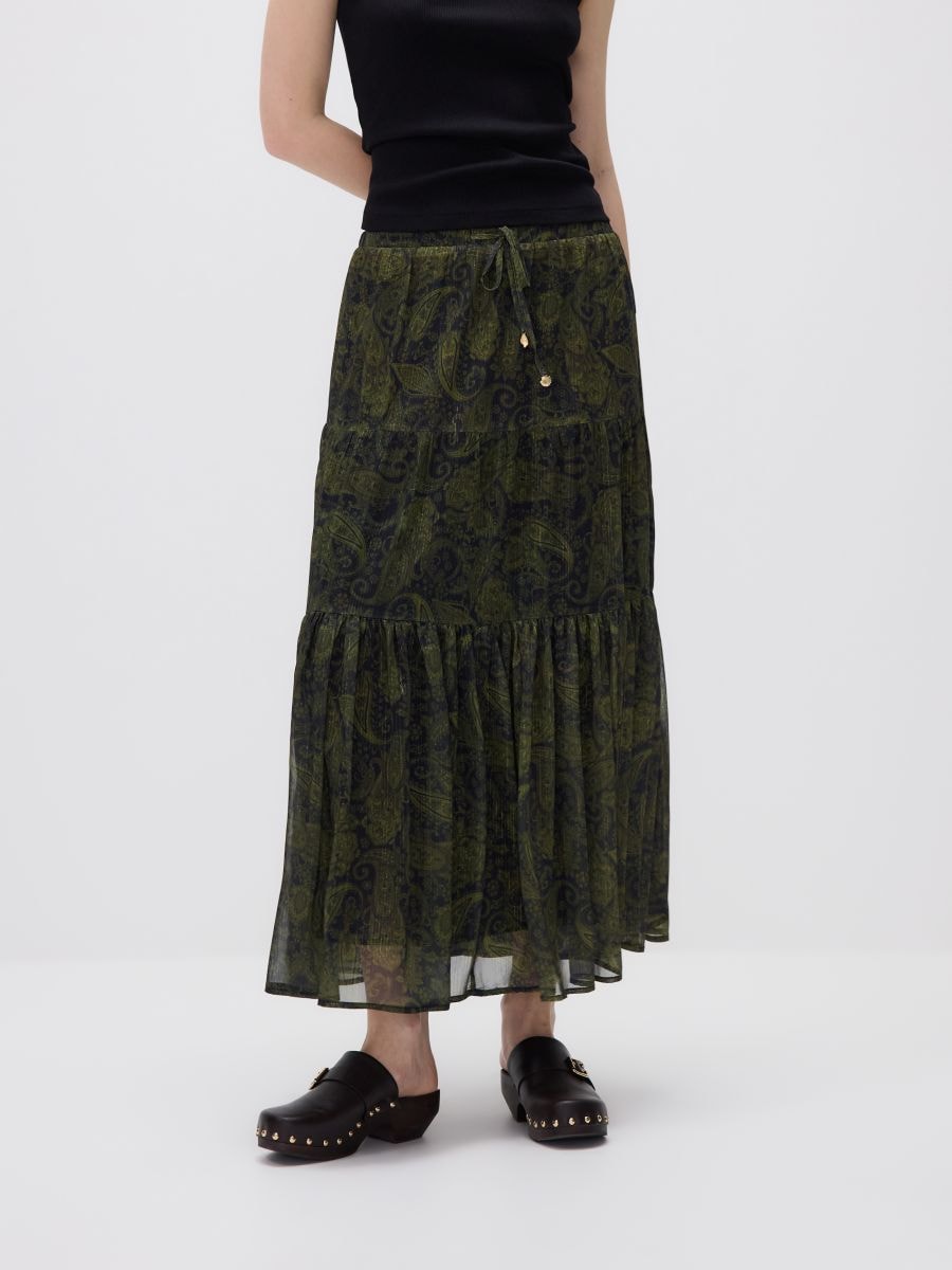 Jupe midi à motifs - Multicolore - RESERVED - 5