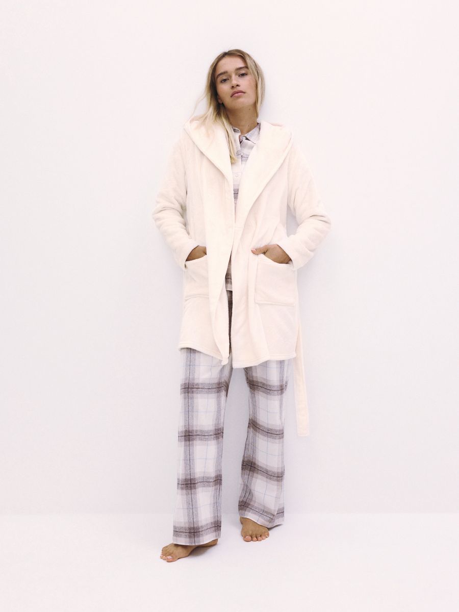 Hooded robe - cream - RESERVED - 2