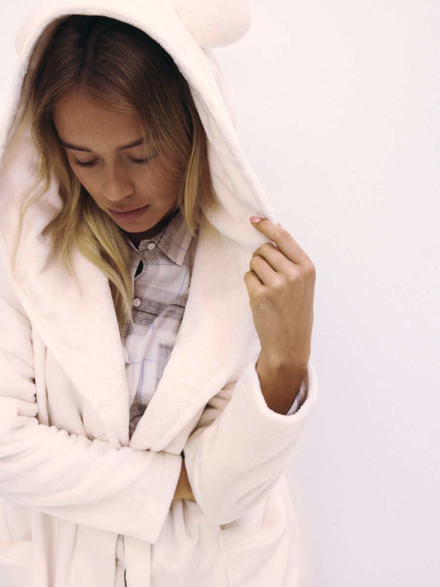 Hooded robe - cream - RESERVED - 4