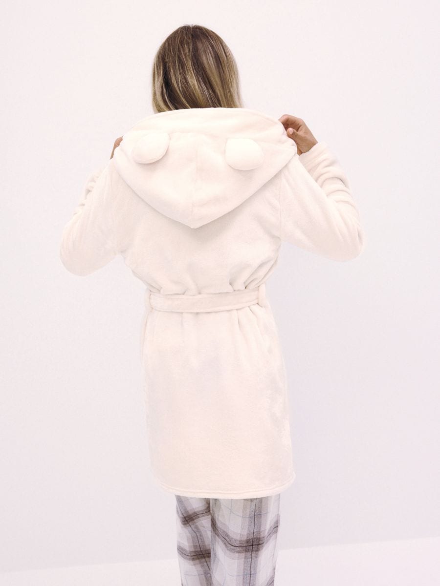Hooded robe - cream - RESERVED - 5