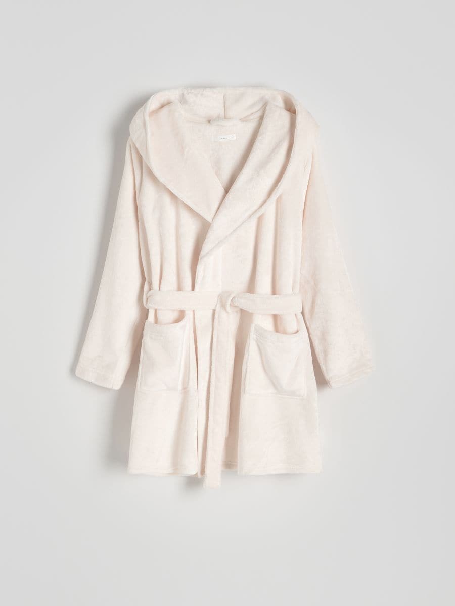 Hooded robe - cream - RESERVED - 6