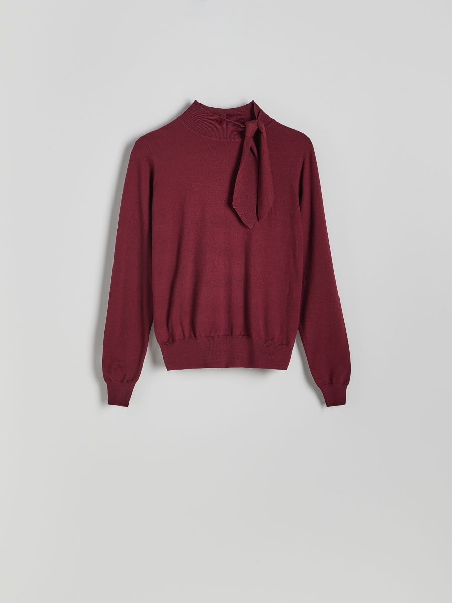 Viscose rich turtleneck - maroon - RESERVED