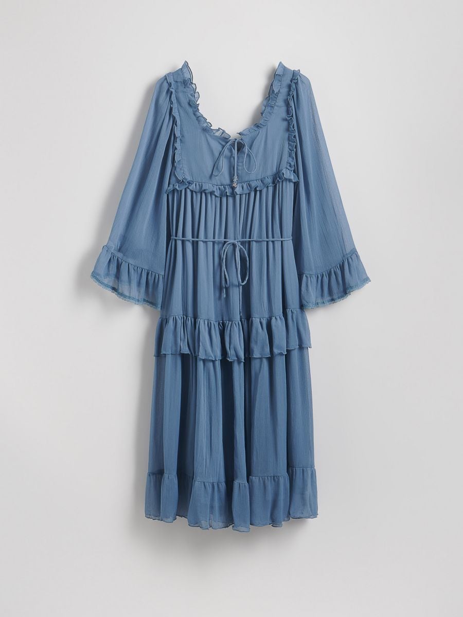 Midi dress with ruffles - blue - RESERVED - 7