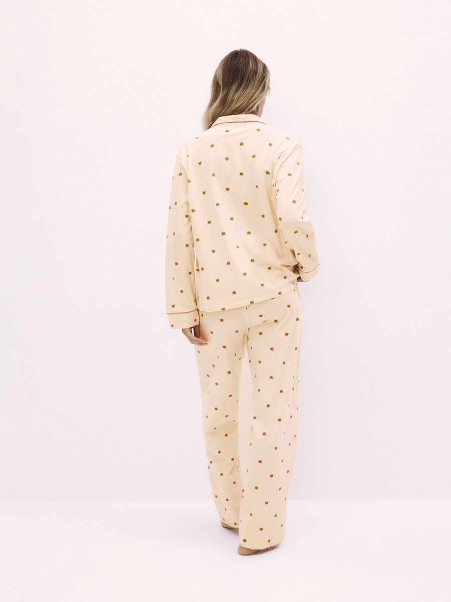 Zweiteiliges bedrucktes Pyjama-Set - beige - RESERVED - 4