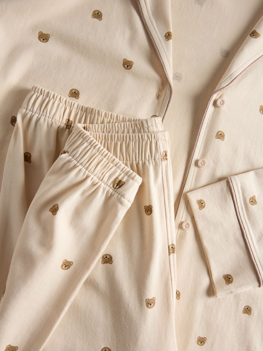 Zweiteiliges bedrucktes Pyjama-Set - beige - RESERVED - 6