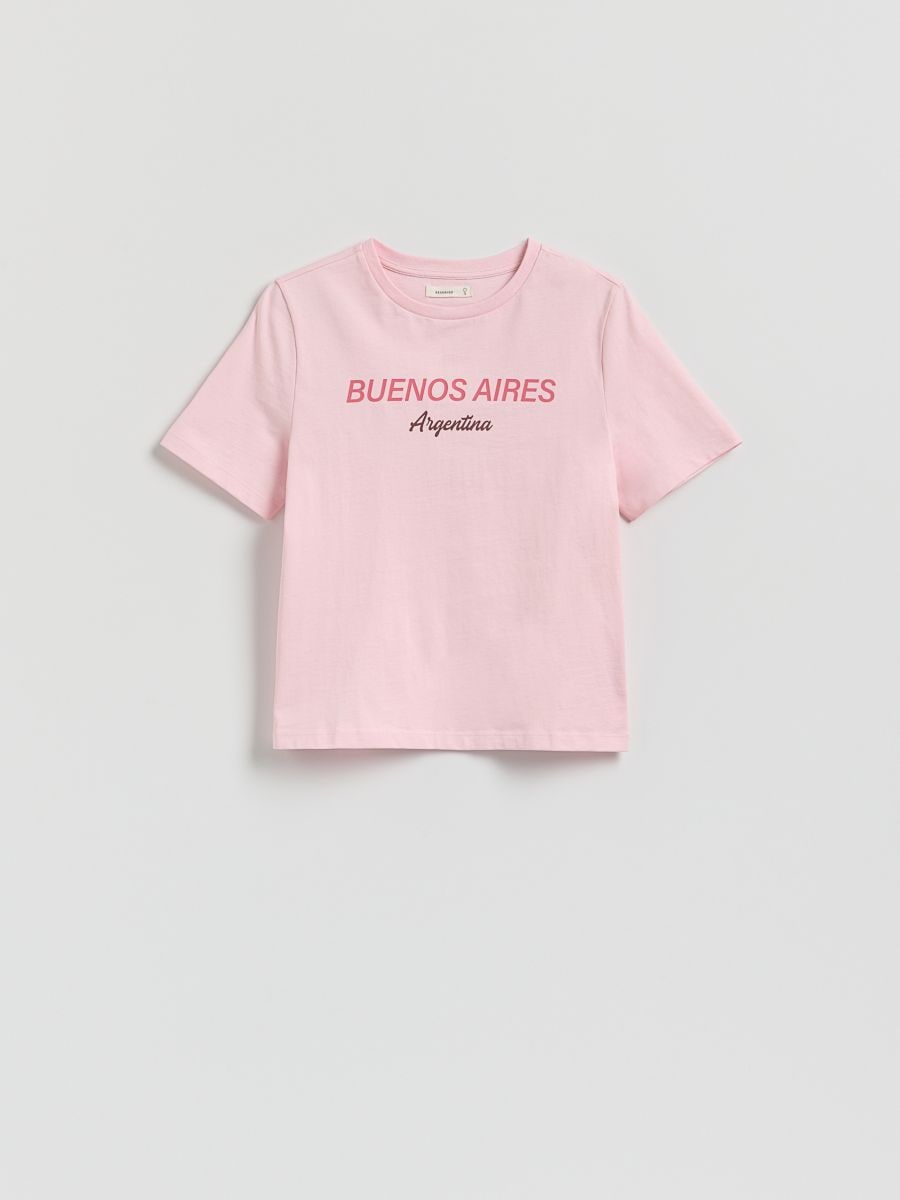 T-Shirt mit Print - pastellrosa - RESERVED