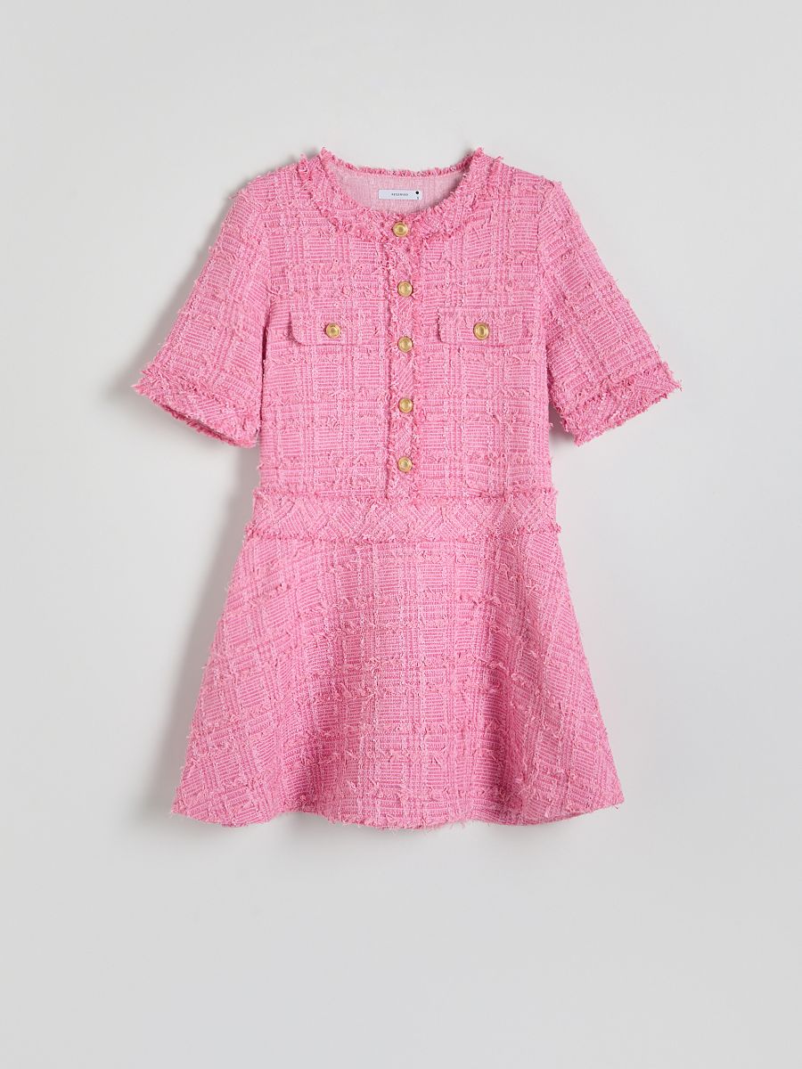 Mini-robe en tweed - Rose - RESERVED