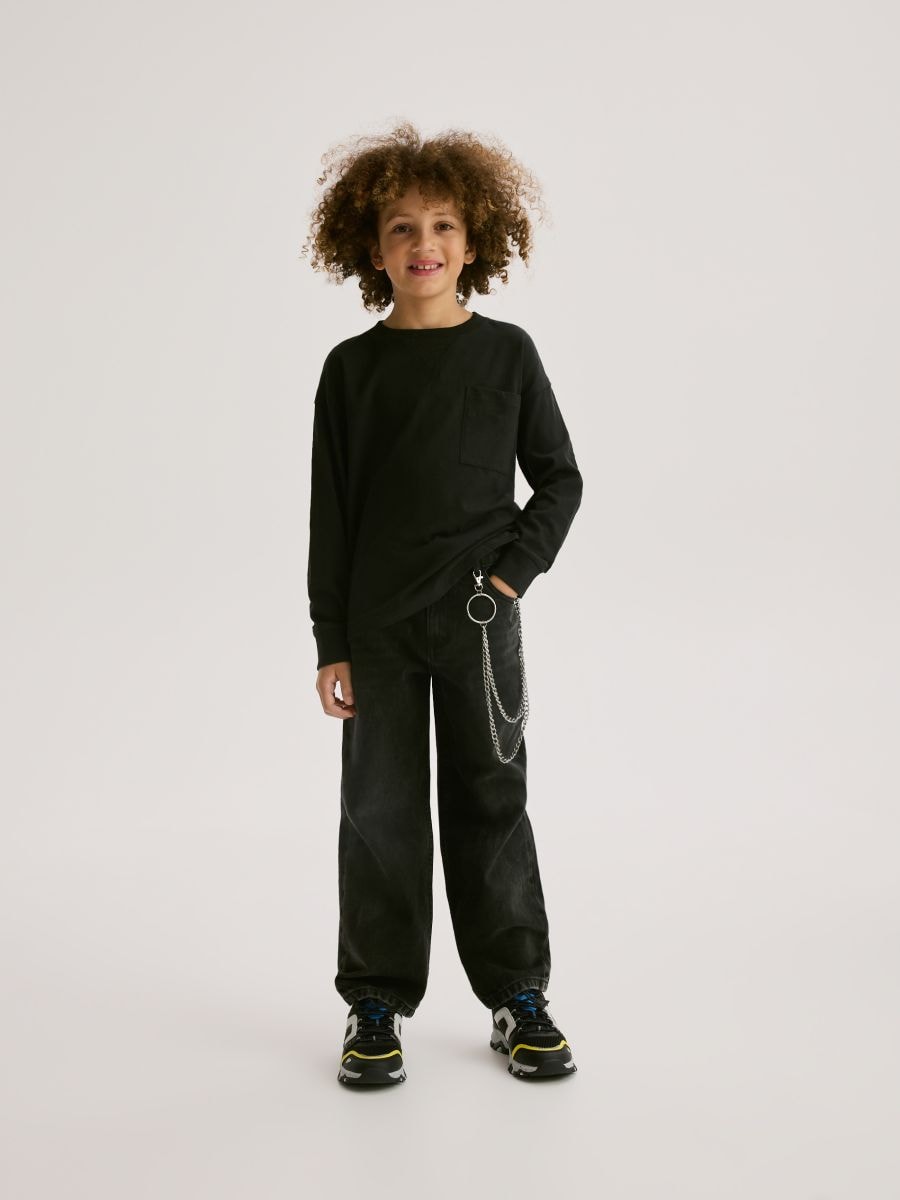 BOYS` JEANS TROUSERS - črna - RESERVED