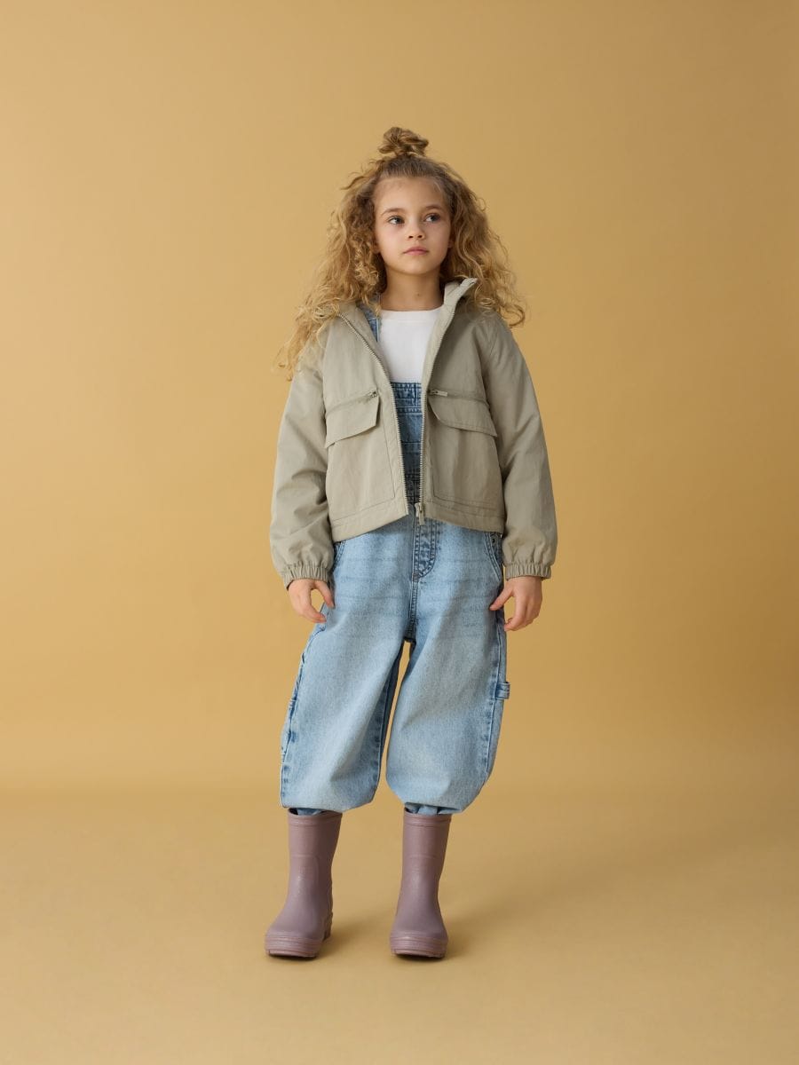 Hooded jacket with cargo pockets - beige - RESERVED - 7