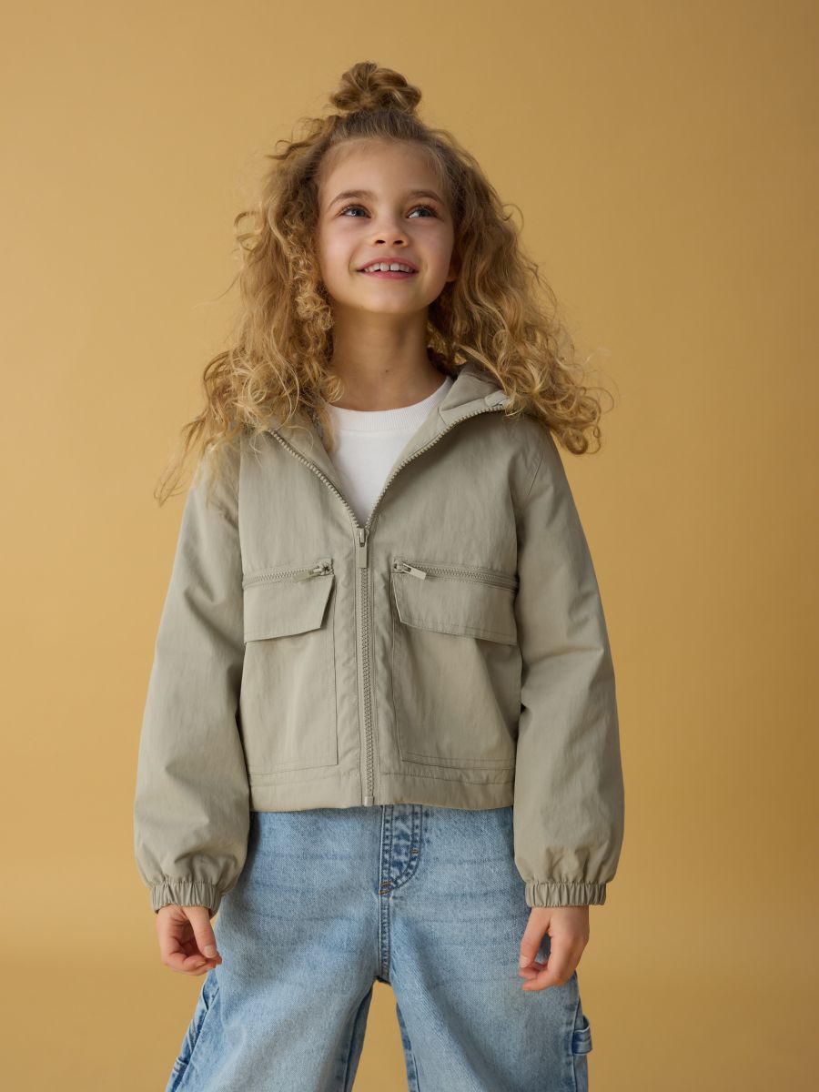 Hooded jacket with cargo pockets - beige - RESERVED - 4