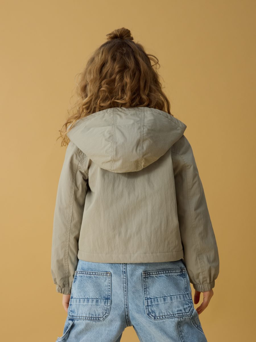Hooded jacket with cargo pockets - beige - RESERVED - 5