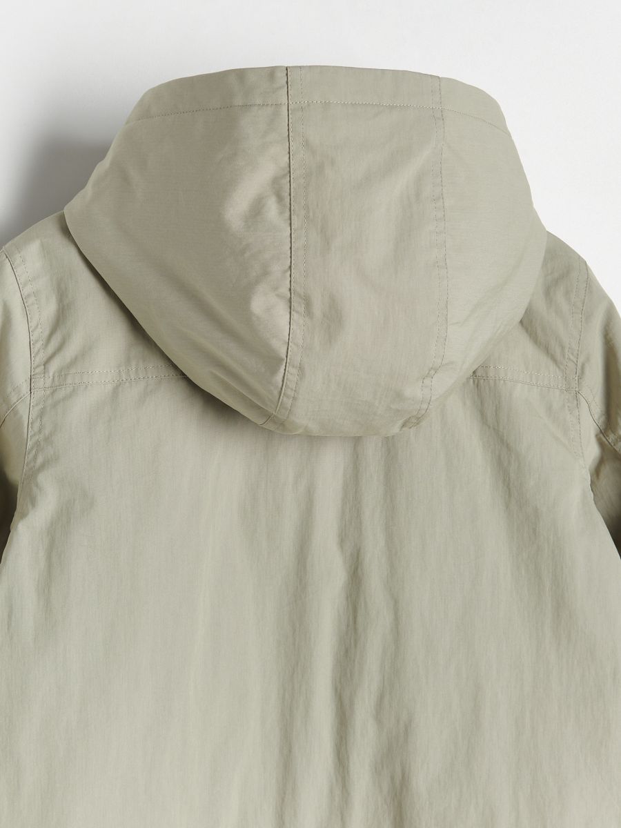 Hooded jacket with cargo pockets - beige - RESERVED - 8