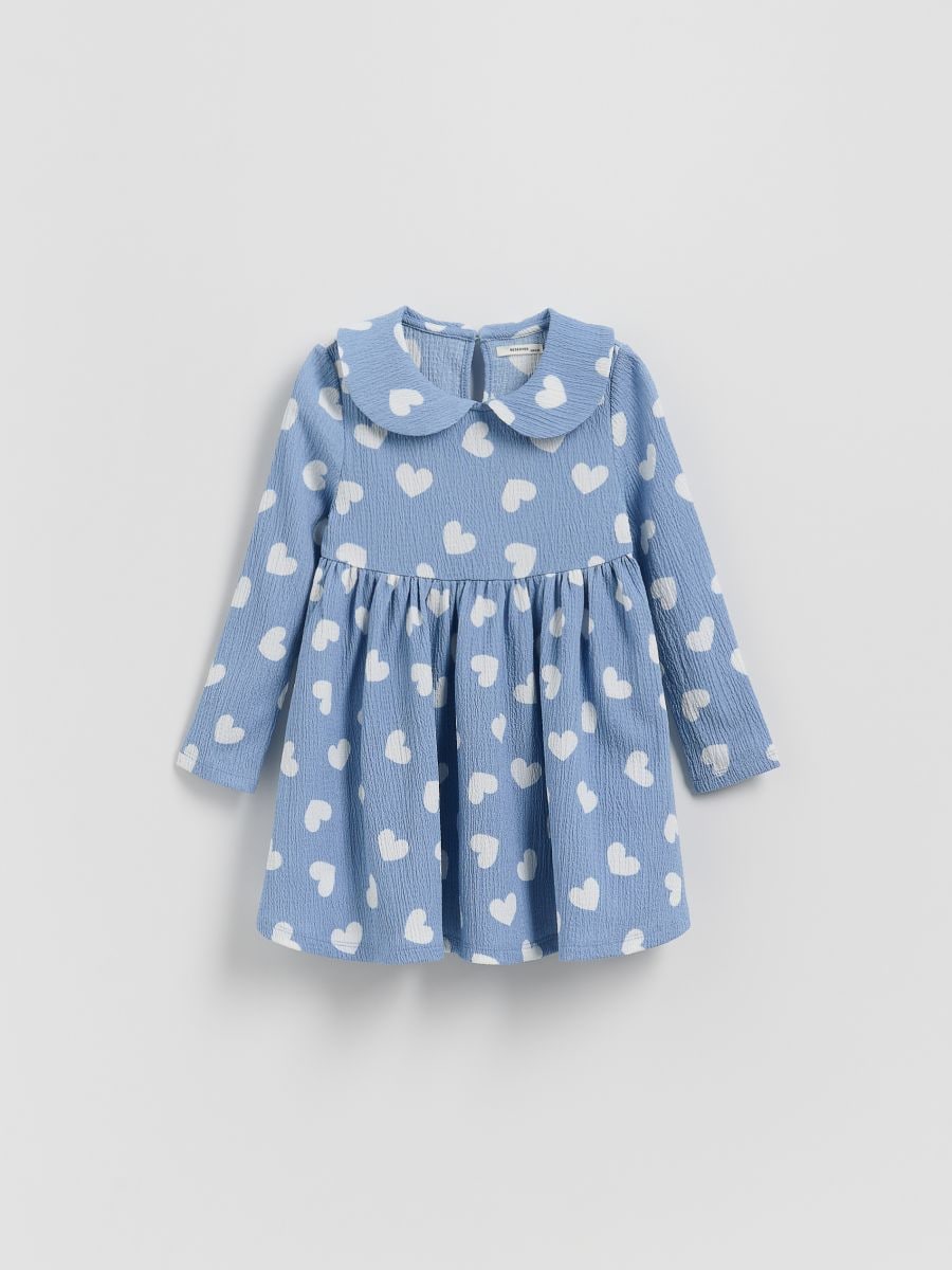 Patterned dress with collar - multicolor - RESERVED