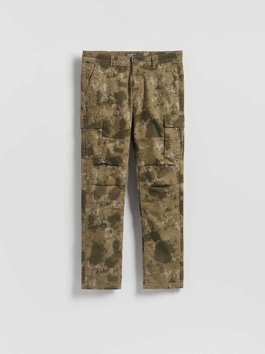 Slim cargo trousers - green - RESERVED