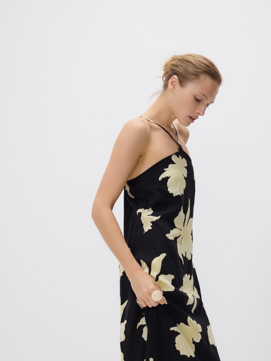 Patterned viscose rich midi dress - multicolor - RESERVED - 5