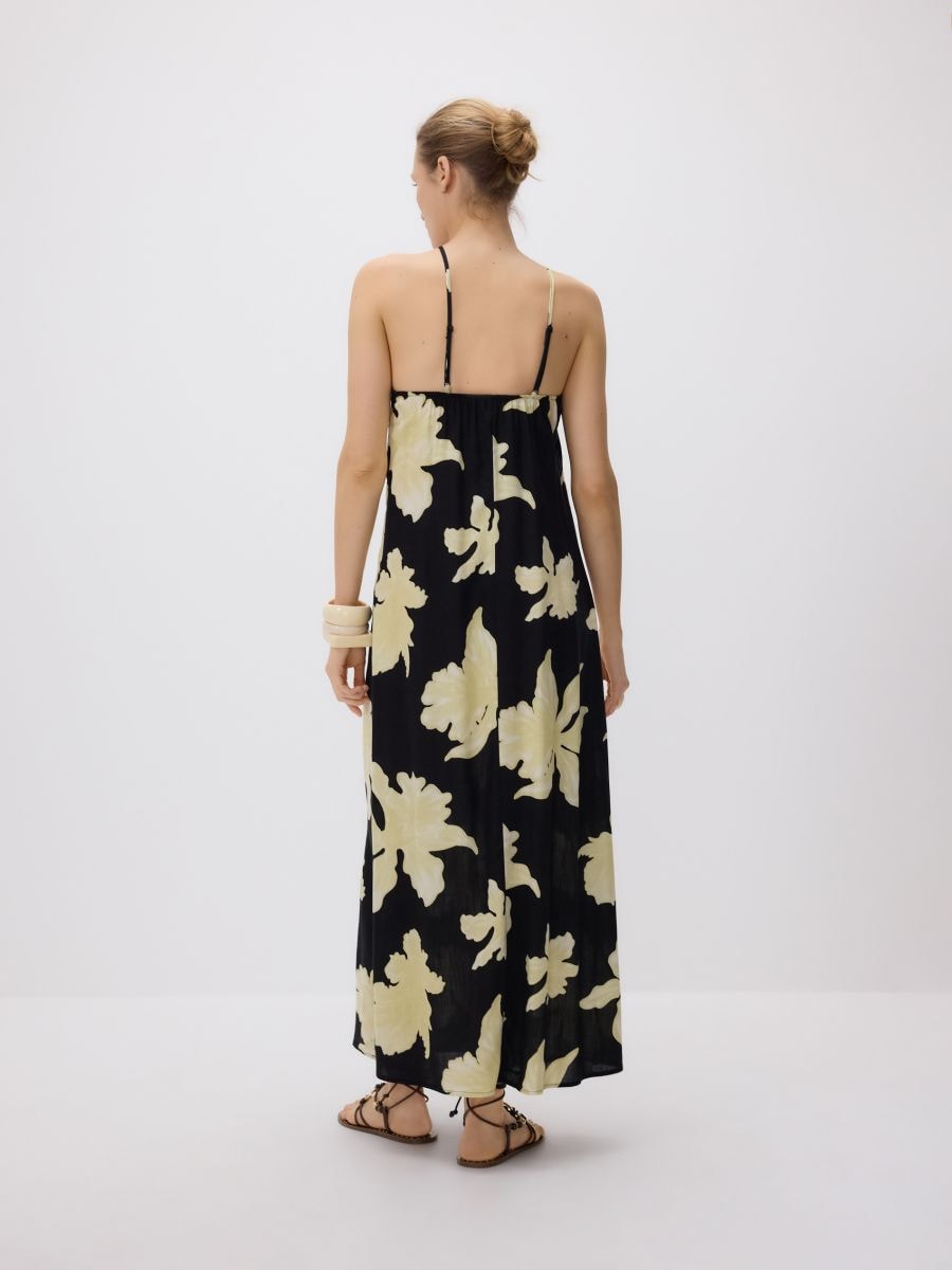 Patterned viscose rich midi dress - multicolor - RESERVED - 7