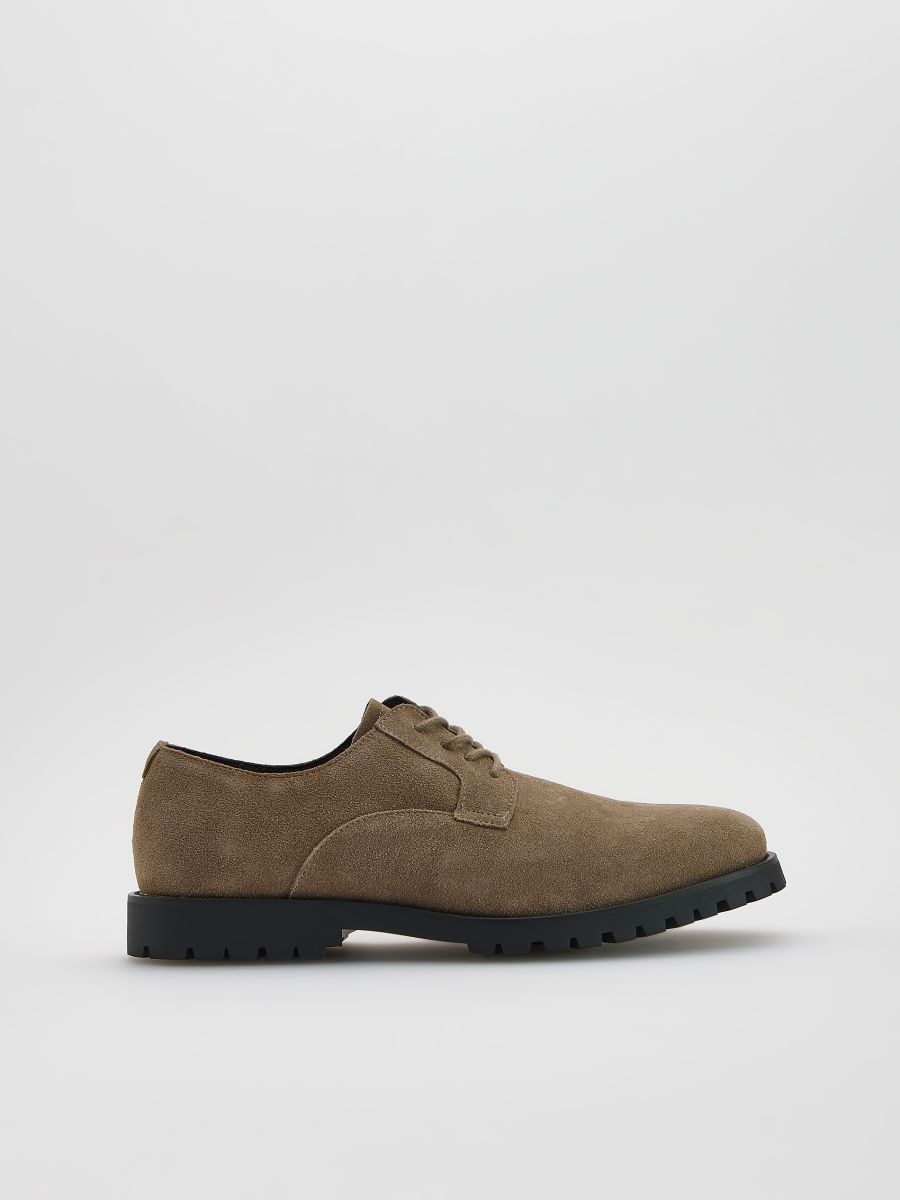 Leather derby shoes - beige - RESERVED