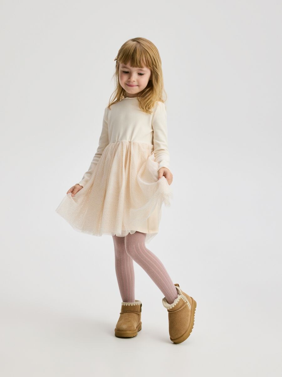 Tüllkleid - beige - RESERVED