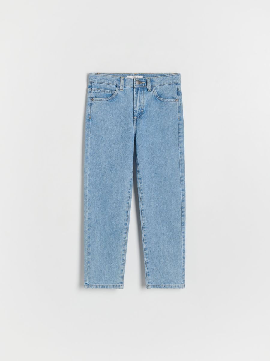 Classic denim straight trousers - blue - RESERVED