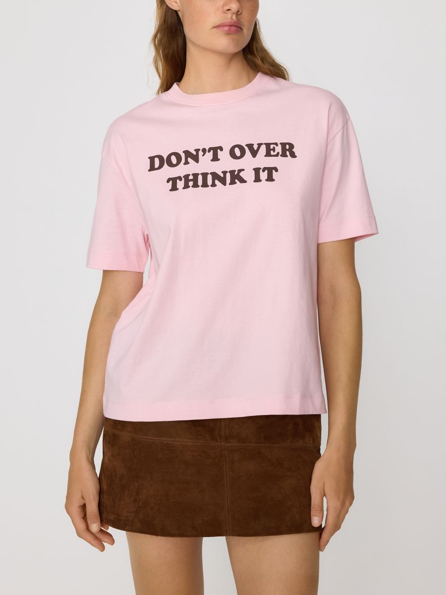 T-shirt with print - pastel pink - RESERVED