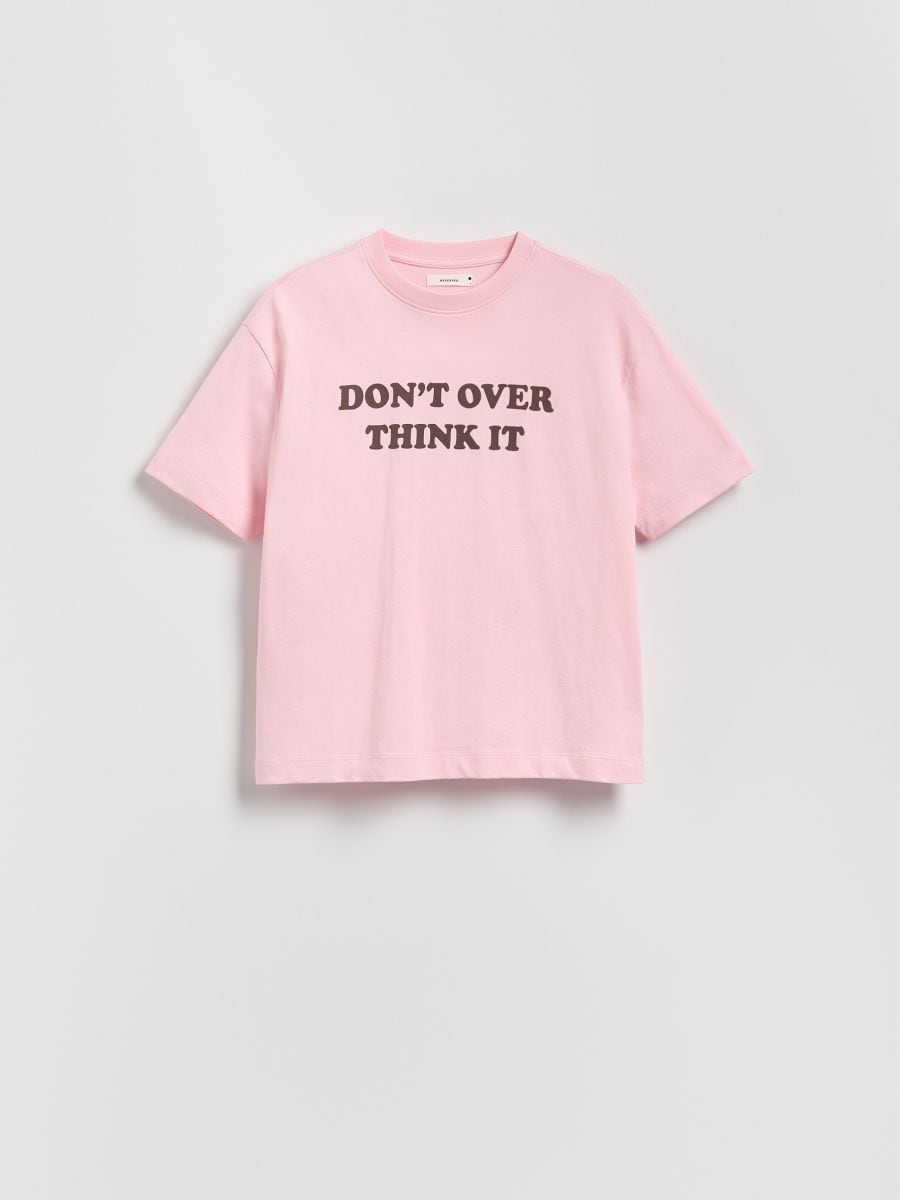 T-shirt with print - pastel pink - RESERVED