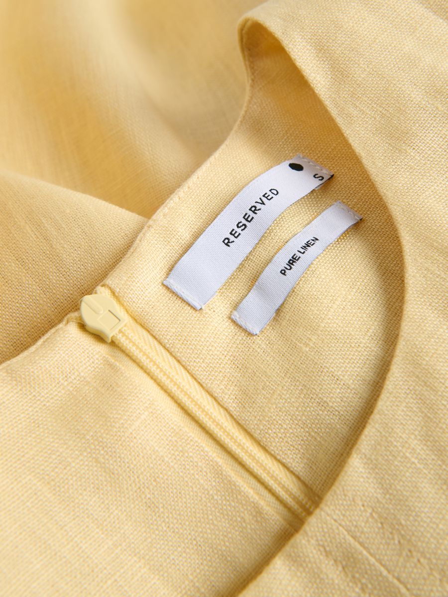 Mini-Leinenkleid - hellgelb - RESERVED - 6