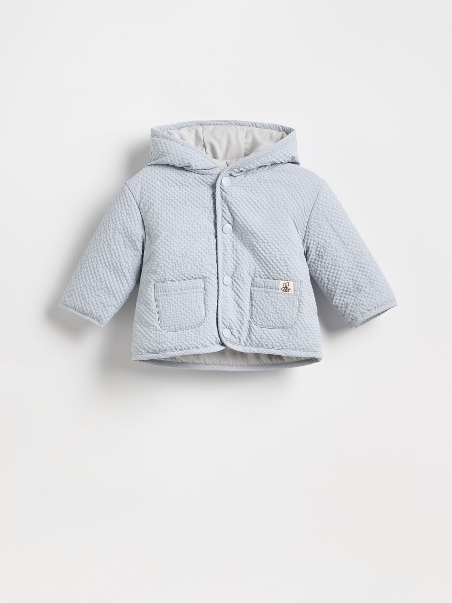 Cotton jacket with hood - azul claro - RESERVED