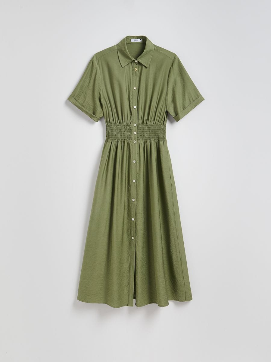 Shirt dress - light olive - RESERVED
