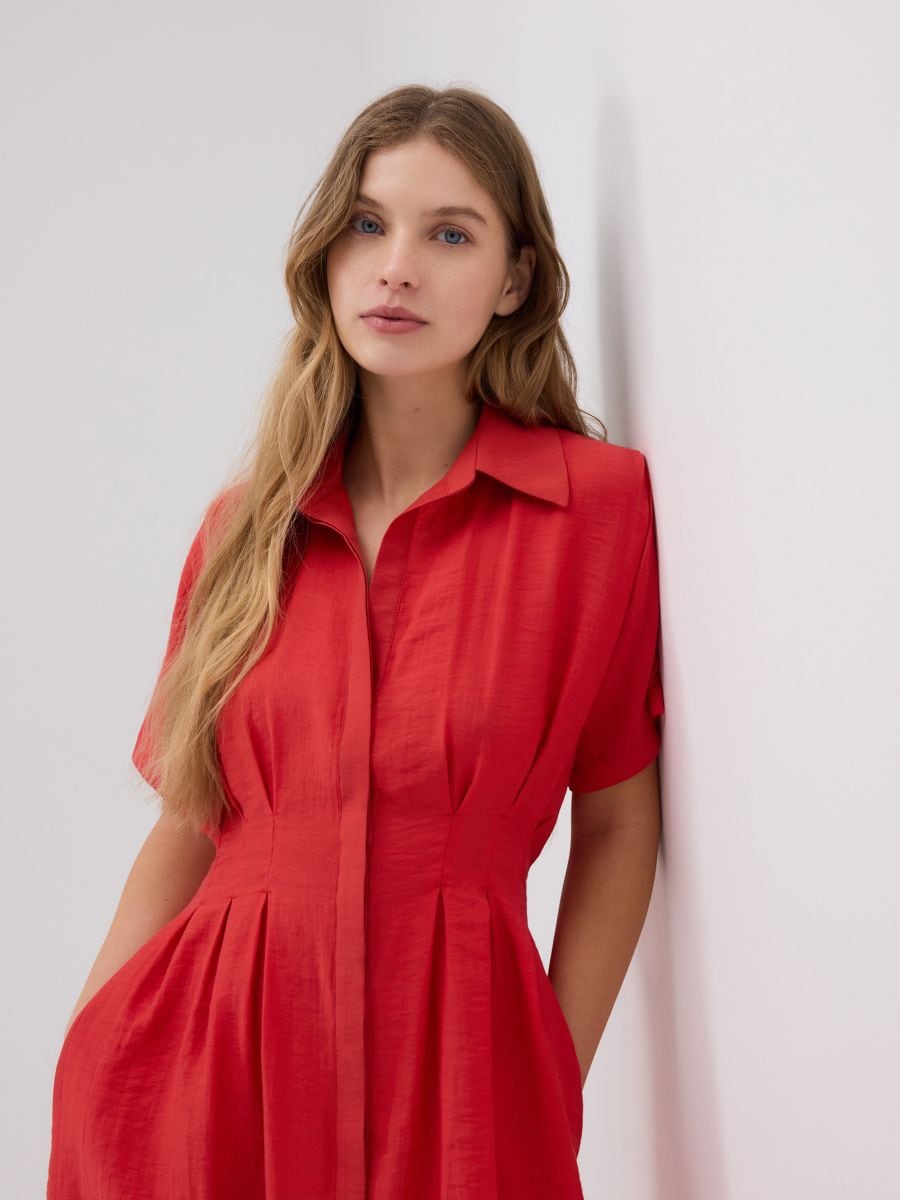 LADIES` DRESS - červená - RESERVED