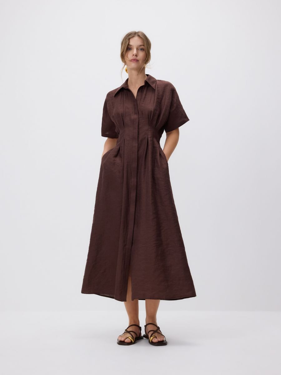 LADIES` DRESS - brown - RESERVED