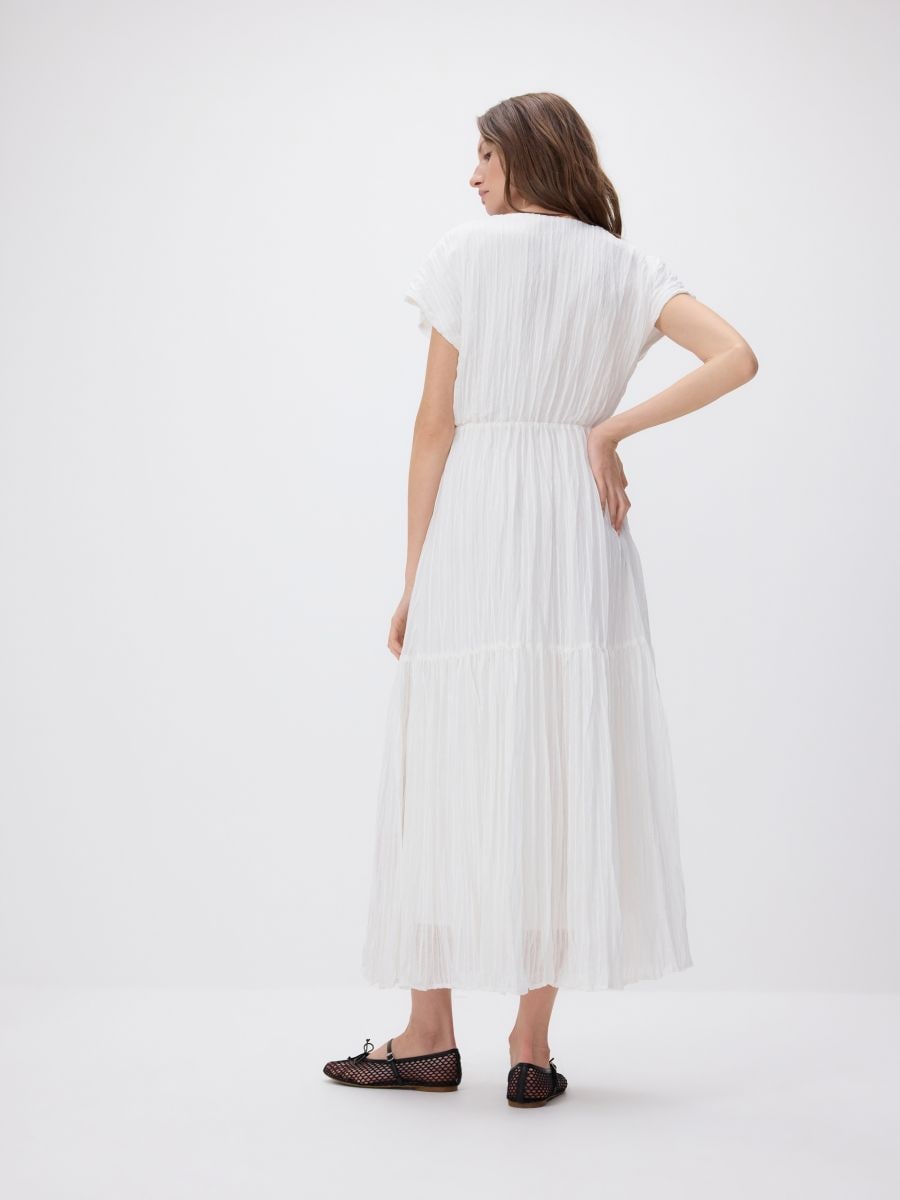 Robe en tissu froncé - blanc - RESERVED - 5