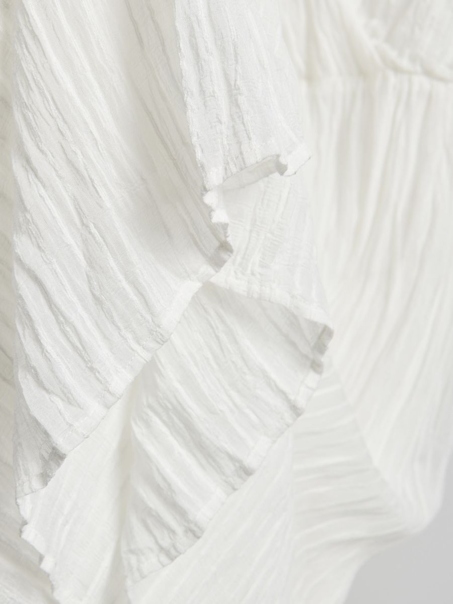 Robe en tissu froncé - blanc - RESERVED - 7