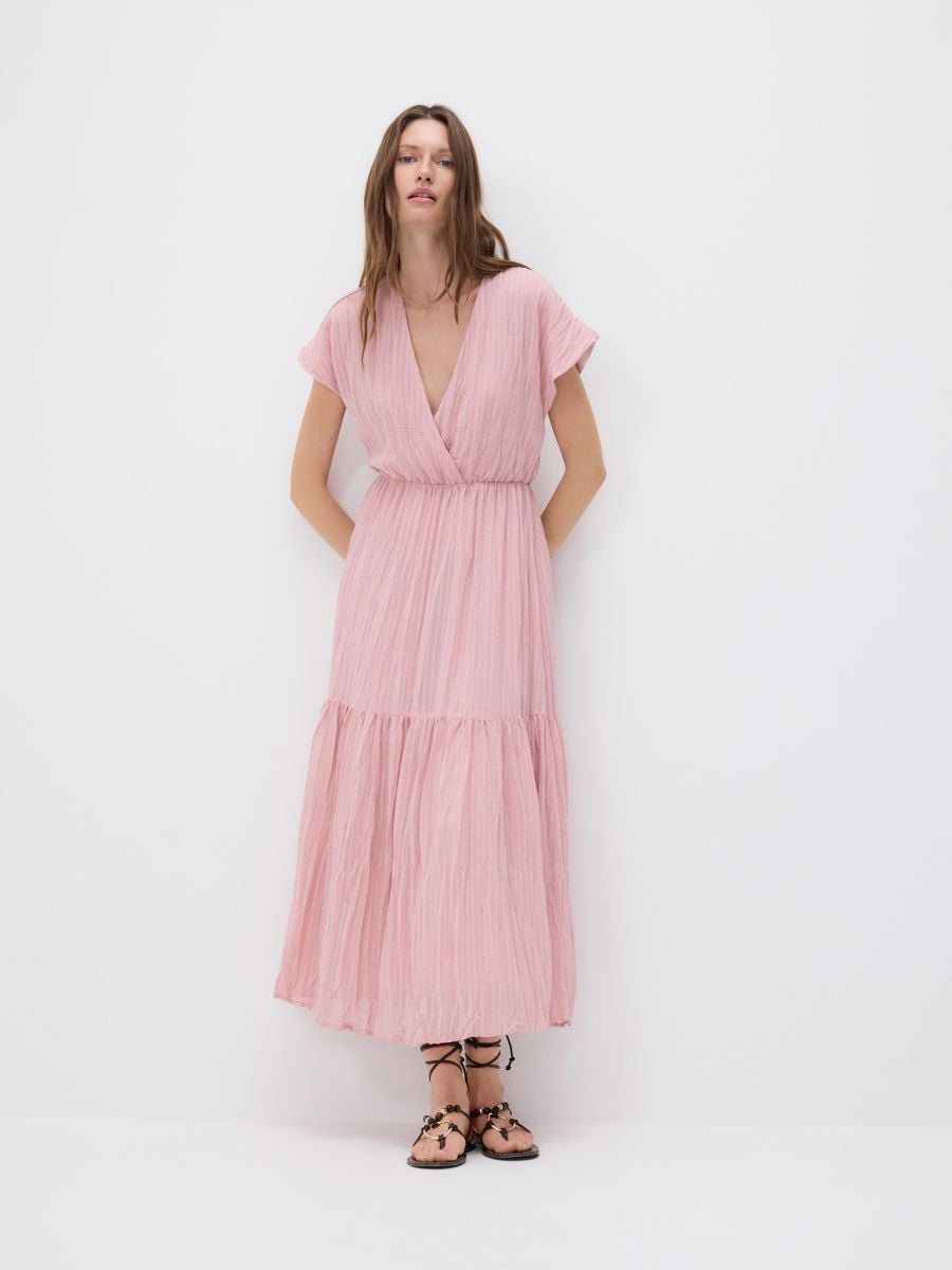 Kleid aus gerafftem Stoff - rosa - RESERVED
