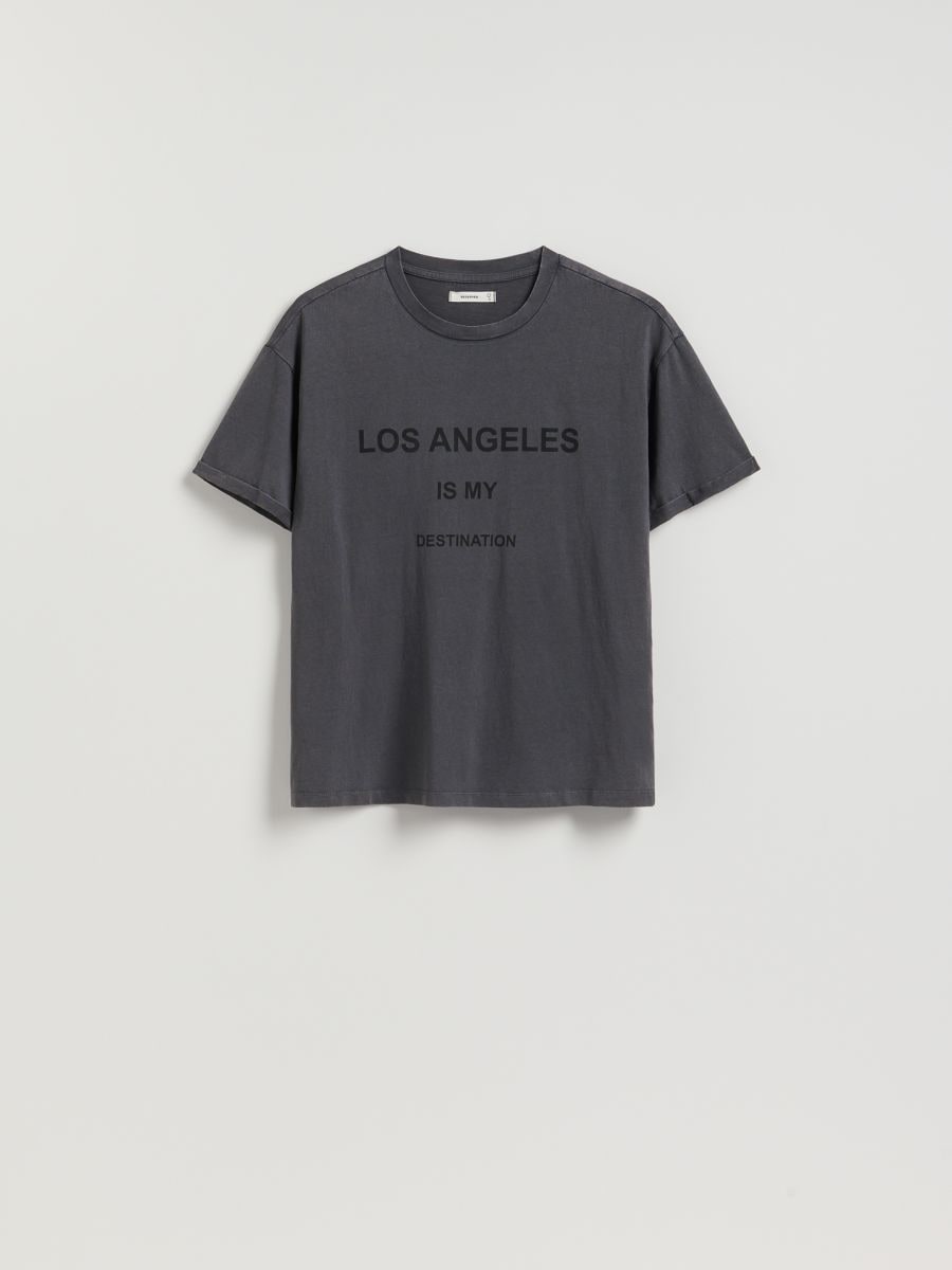 Printed T-shirt - dark grey - RESERVED